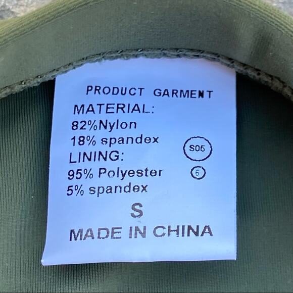 Olive Green High Cut High Waist Cheeky Bikini Bottom Bathing Suit Small NWOT - Picture 6 of 8